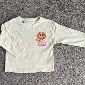 ZARA Paw Patrol Kids Cream Long Sleeve Tee - 2T
